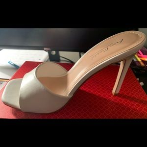 White High Heel Mule Sandal